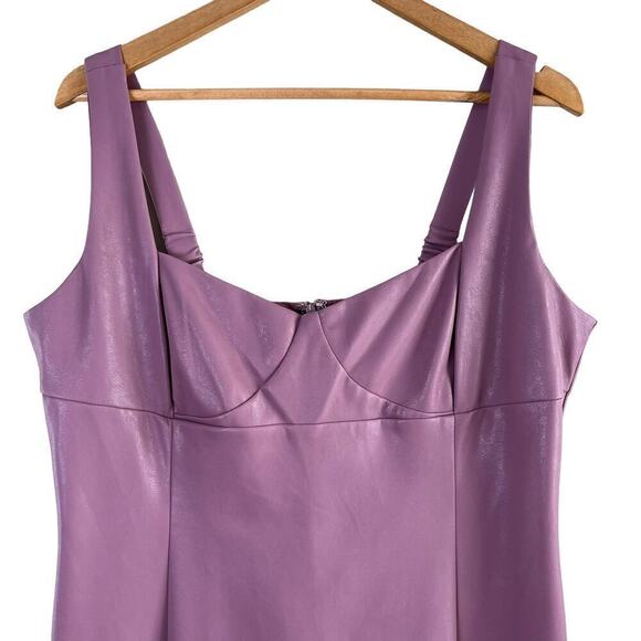 Lucy‎ Paris Sweetheart Faux Leather Mini Dress in Purple, Size XL - Picture 3 of 12